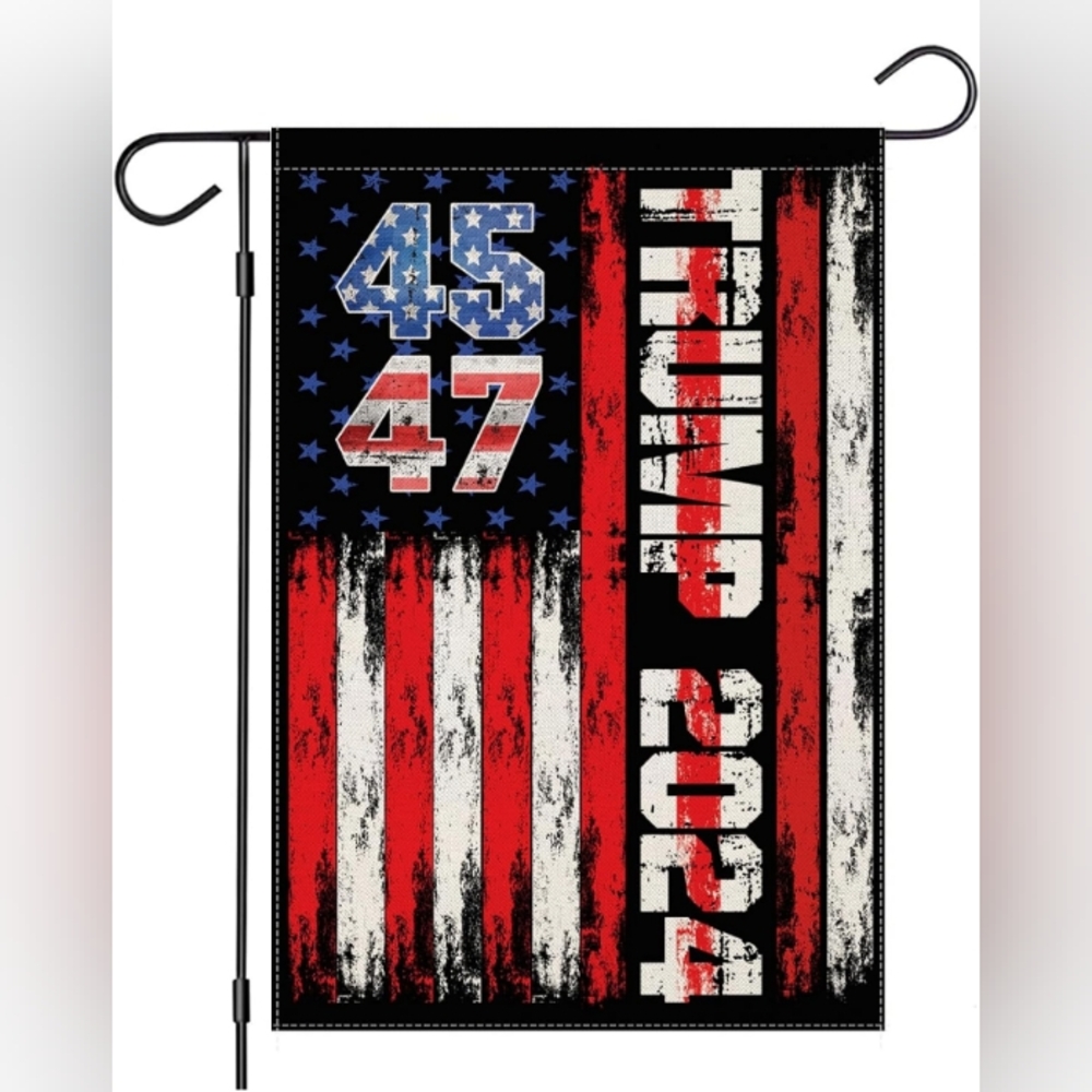 NWT Trump 2024 Double Sided 45th & 47th Presidential Flag 12x18